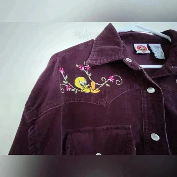Vintage Tweety Bird Corduroy Button Down Shirt - Picture 6 of 7